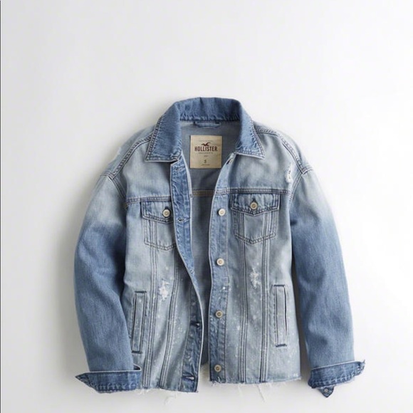Hollister Jackets & Blazers - Ripped boyfriend denim jacket